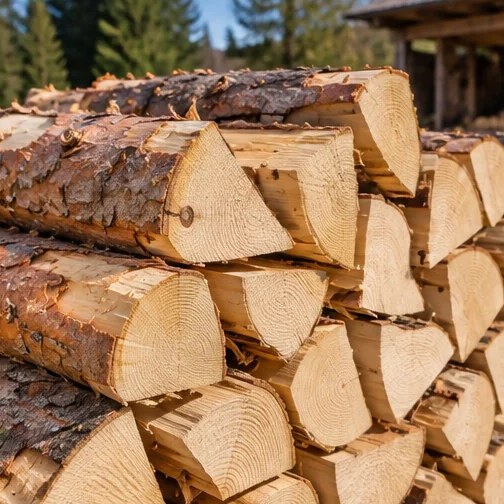 Beispielbild: Fichte als Brennholz